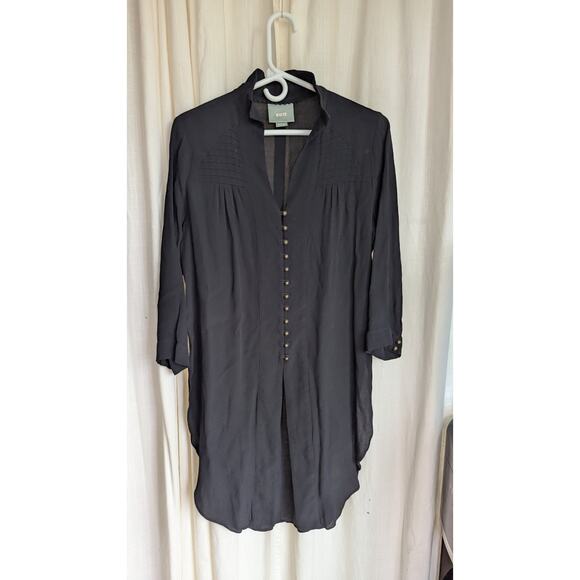 Anthropologie Maeve Ceycan Tunic M Retails $150 Black Flowy Goth Boho - Picture 2 of 11